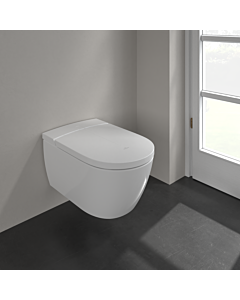 Villeroy & Boch ViClean-I 100 Dusch-WC V0E100R1 weiß mit Ceramicplus, mit WC-Sitz