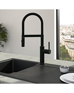 Villeroy und Boch Steel Expert 2.0 Küchenarmatur 92800006 schwenkbarer Strahlregler, schwarz matt