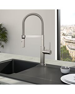 Villeroy und Boch Steel Expert 2. 1930 kitchen faucet 928000LC solid stainless steel, swiveling Strahlregler