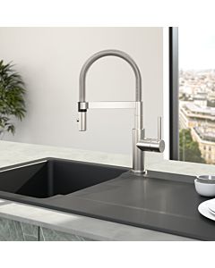Villeroy &amp; Boch single-lever kitchen mixer tap 92730023 diverter jet/spray, stainless steel