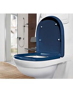 Villeroy und Boch match1 WC 9M67S1P1 Quick Release, Soft Closing, fastening from above, hinges stainless steel, blue AntiBac