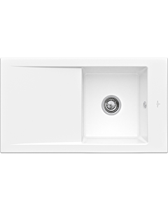 Villeroy & Boch Timeline évier encastrable 330702KG avec garniture de vidage et actionnement excentrique, Blanche Neige