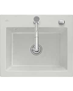 Villeroy und Boch Subway 60 S Einbauspüle 330902SM mit Ablaufgarnitur, Excenterbetätigung, 600 x 510 mm, steam CeramicPlus