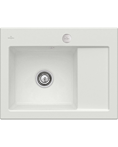 Villeroy und Boch Subway 45 Compact Einbauspüle 331202SM links, mit Ablaufgarnitur, Excenterbetätigung, 650 x 510 mm, steam CeramicPlus