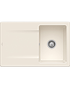 Villeroy und Boch évier à chasse d&#39;eau 33342FKR avec garniture de vidage et actionnement excentrique, Crema