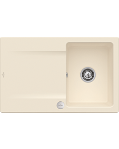 Villeroy und Boch Flush-mounted sink 33342FFU with drain fitting and eccentric actuation, Ivory