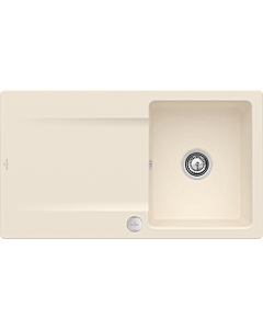 Villeroy und Boch Flush-mounted sink 33352FFU with drain fitting and eccentric actuation, Ivory