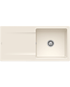 Villeroy und Boch Siluet Flush-mounted sink 33362FKR with drain fitting and eccentric operation, Crema