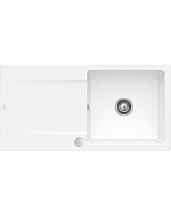 Villeroy und Boch Siluet Flush-mounted sink 33362FR1 with drain fitting and eccentric operation, white