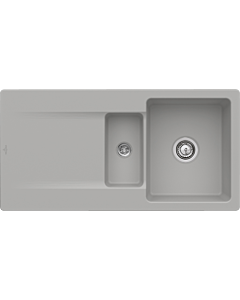 Villeroy und Boch Siluet Flush-mounted sink 33372FKD with drain fitting and eccentric operation, Fossil