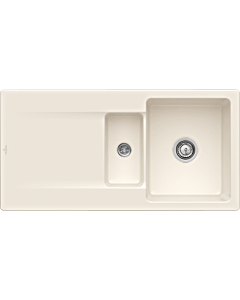 Villeroy und Boch Siluet Flush-mounted sink 33372FKR with drain fitting and eccentric operation, Crema
