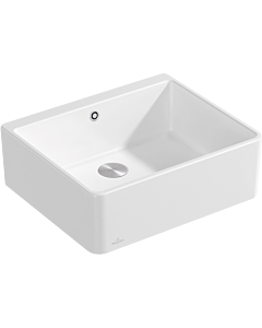 Villeroy und Boch single bowl sink 636002RW drain fitting with eccentric operation, Stone White