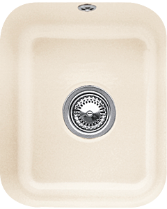 Villeroy und Boch undermount sink 670402FU with drain fitting, eccentric operation, fastening kit, ivory