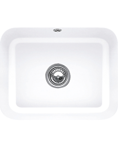 Villeroy und Boch undermount sink 670602KG with drain fitting, eccentric operation, fastening kit, Snow White