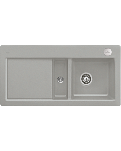 Villeroy und Boch Subway Flush-mounted sink 67122FKD basin right, with drain fitting and eccentric actuation, Fossil