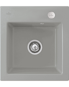 Villeroy und Boch Subway évier à chasse d&#39;eau 67812FKD avec garniture de vidage et actionnement excentrique, Fossil