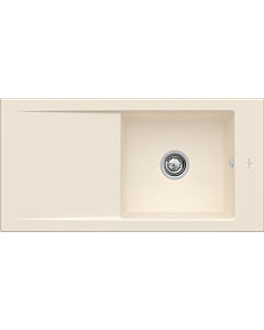 Villeroy und Boch Timeline 60 Flat Flächenbündige Spüle 67902FFU mit Ablaufgarnitur und Exzenterbetätigung, Ivory