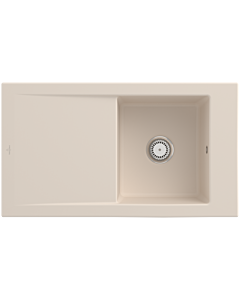 Villeroy & Boch Timeline sink 330701FU with waste set and manual operation, Ivory