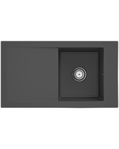Villeroy & Boch Timeline Einbauspüle 330701i4 mit Ablaufgarnitur und Handbetätigung, Graphit