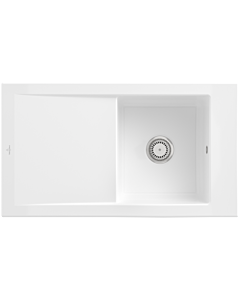 Villeroy & Boch Timeline Einbauspüle 330701R1 mit Ablaufgarnitur und Handbetätigung, weiß