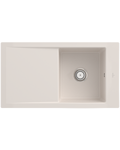 Villeroy und Boch Timeline 50 Flat Flächenbündige Spüle 33071FKR mit Ablaufgarnitur und Handbetätigung, Crema