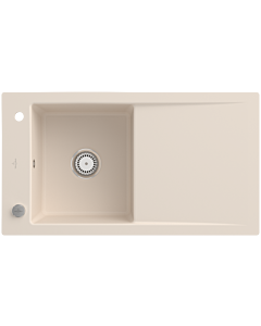 Villeroy und Boch Timeline 50 Flat flush-mounted sink 33072FFU with drain fitting and eccentric operation, Ivory