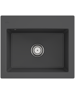 Villeroy & Boch Subway 60 S built-in sink 330901i4 with drain fitting and manual operation, 600 x 510 mm, Graphit