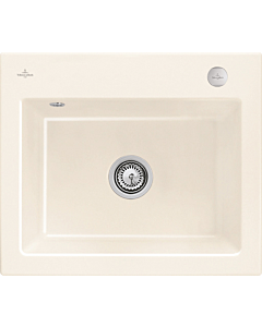 Villeroy und Boch Subway 60 S évier encastrable 330902KR avec garniture de vidage , commande excentrique, 600 x 510 mm, crema CeramicPlus