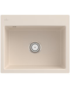 Villeroy und Boch évier Subway 33091FFU avec garniture de vidage et fonctionnement manuel, Ivoire