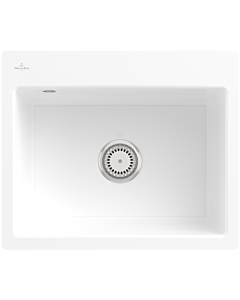 Villeroy und Boch Subway sink 33091FKG with waste set and manual operation, Snow White