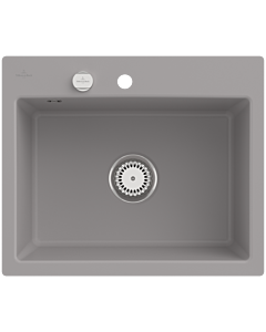 Villeroy und Boch Subway évier à chasse d&#39;eau 33092FKD avec garniture de vidage et actionnement excentrique, Fossil