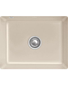 Villeroy und Boch évier sous plan 331002AM avec garniture de vidage et actionnement excentrique, Amande