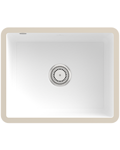 Villeroy und Boch avec garniture de vidage sous plan 331001RW avec garniture de vidage et fonctionnement manuel, Stone White