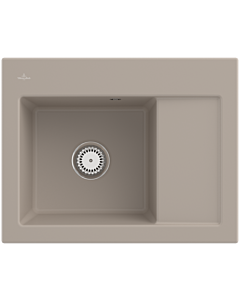 Villeroy und Boch Subway 45 Compact built-in sink 331201AM left, with waste set, manual operation, 650 x 510 mm, almond CeramicPlus