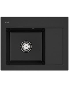 Villeroy und Boch Subway 45 Compact built-in sink 331201J0 left, with drain fitting, manual operation, 650 x 510 mm, chromite CeramicPlus