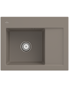 Villeroy und Boch Subway 45 Compact Einbauspüle 331201TR links, mit Ablaufgarnitur, Handbetätigung, 650 x 510 mm, timber CeramicPlus