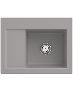 Évier compact encastrable Villeroy und Boch Subway 45 331301KD à droite, avec garniture de vidage , 650 x 510 mm, commande manuelle, Fossil CeramicPlus