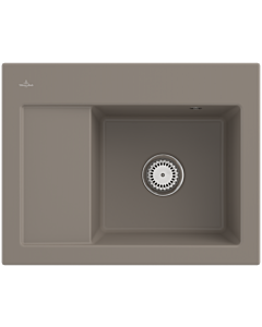 Villeroy und Boch Subway 45 Compact Einbauspüle 331301TR rechts, mit Ablaufgarnitur, 650 x 510 mm, Handbetätigung, timber CeramicPlus