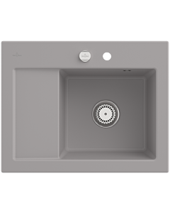 Villeroy und Boch Subway 45 Compact Einbauspüle 331302KD rechts, mit Ablaufgarnitur, Excenterbetätigung, 650 x 510 mm, fossil CeramicPlus