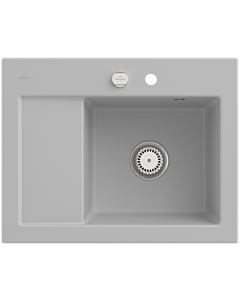 Villeroy & Boch Subway 45 Compact Einbauspüle 331302SM rechts, mit Ablaufgarnitur und Exzenterbetätigung, 650 x 510 mm, Steam