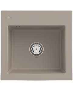 Villeroy und Boch Subway 50 S évier encastrable 331501AM avec garniture de vidage et commande manuelle, 525 x 510 mm, Amande