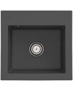 Évier encastrable Villeroy und Boch Subway 50 S 331501i4 avec garniture de vidage , 525 x 510 mm, commande manuelle, graphite CeramicPlus