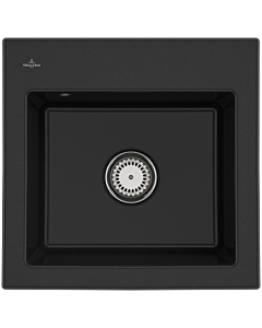 Villeroy und Boch Subway 50 S Einbauspüle 331501J0 mit Ablaufgarnitur, 525 x 510 mm, Handbetätigung, chromite CeramicPlus