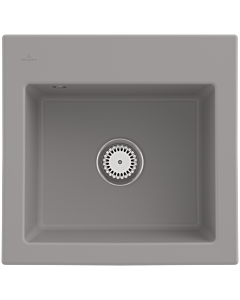 Villeroy und Boch Subway 50 S built-in sink 331501KD with waste set, 525 x 510 mm, manual operation, fossil CeramicPlus