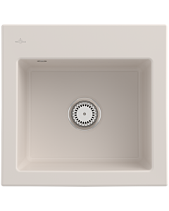 Villeroy und Boch Subway 50 S Einbauspüle 331501KR mit Ablaufgarnitur, 525 x 510 mm, Handbetätigung, crema CeramicPlus