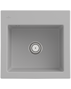 Villeroy und Boch Subway 50 S Einbauspüle 331501SM mit Ablaufgarnitur, 525 x 510 mm, Handbetätigung, steam CeramicPlus