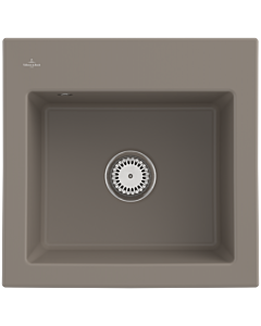 Évier encastrable Villeroy und Boch Subway 50 S 331501TR avec garniture de vidage , 525 x 510 mm, commande manuelle, bois CeramicPlus
