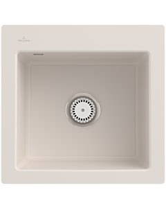 Villeroy und Boch Subway Flächenbündige Spüle 33151FKR mit Ablaufgarnitur und Handbetätigung, Crema