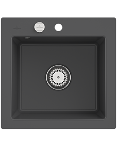 Villeroy und Boch Subway Flush-mounted sink 33152Fi4 with drain fitting and eccentric actuation, Graphit