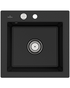Villeroy und Boch Subway évier à chasse d&#39;eau 33152FJ0 avec garniture de vidage et actionnement excentrique, chromite